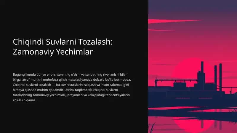 Chiqindi suvlarni tozalashning zamonaviy yechimi 1