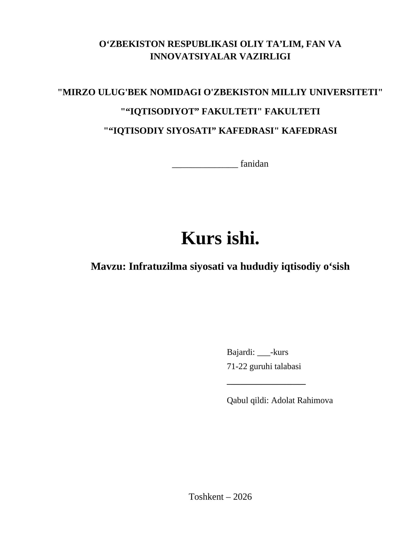 Infratuzilma siyosati va hududiy iqtisodiy o‘sish 1