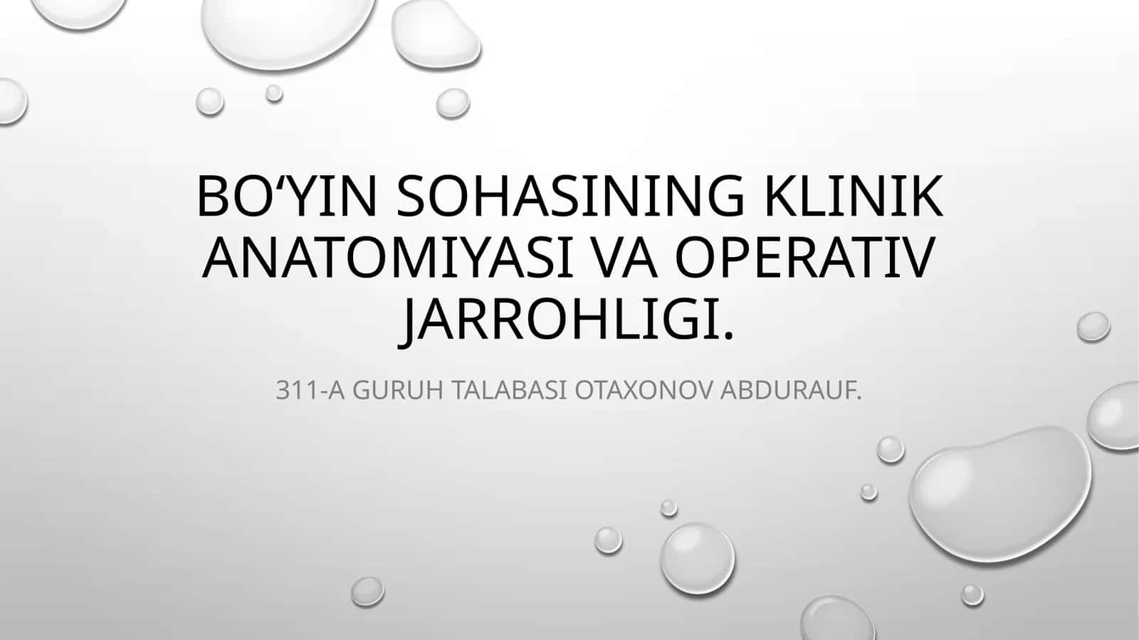Boʻyin sohasining klinik anatomiyasi va operativ jarrohligi 1