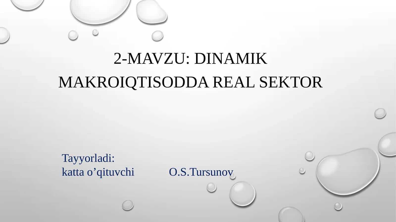 Dinamik makroiqtisoda real sektor 1
