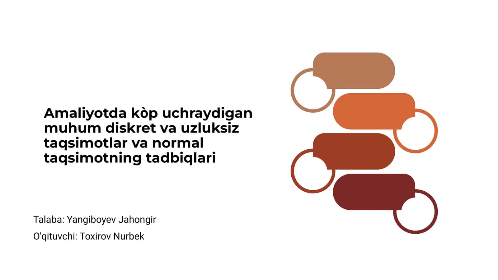 Kòp uchrayadigan taqsimotlar va normal taqsimotlar 1