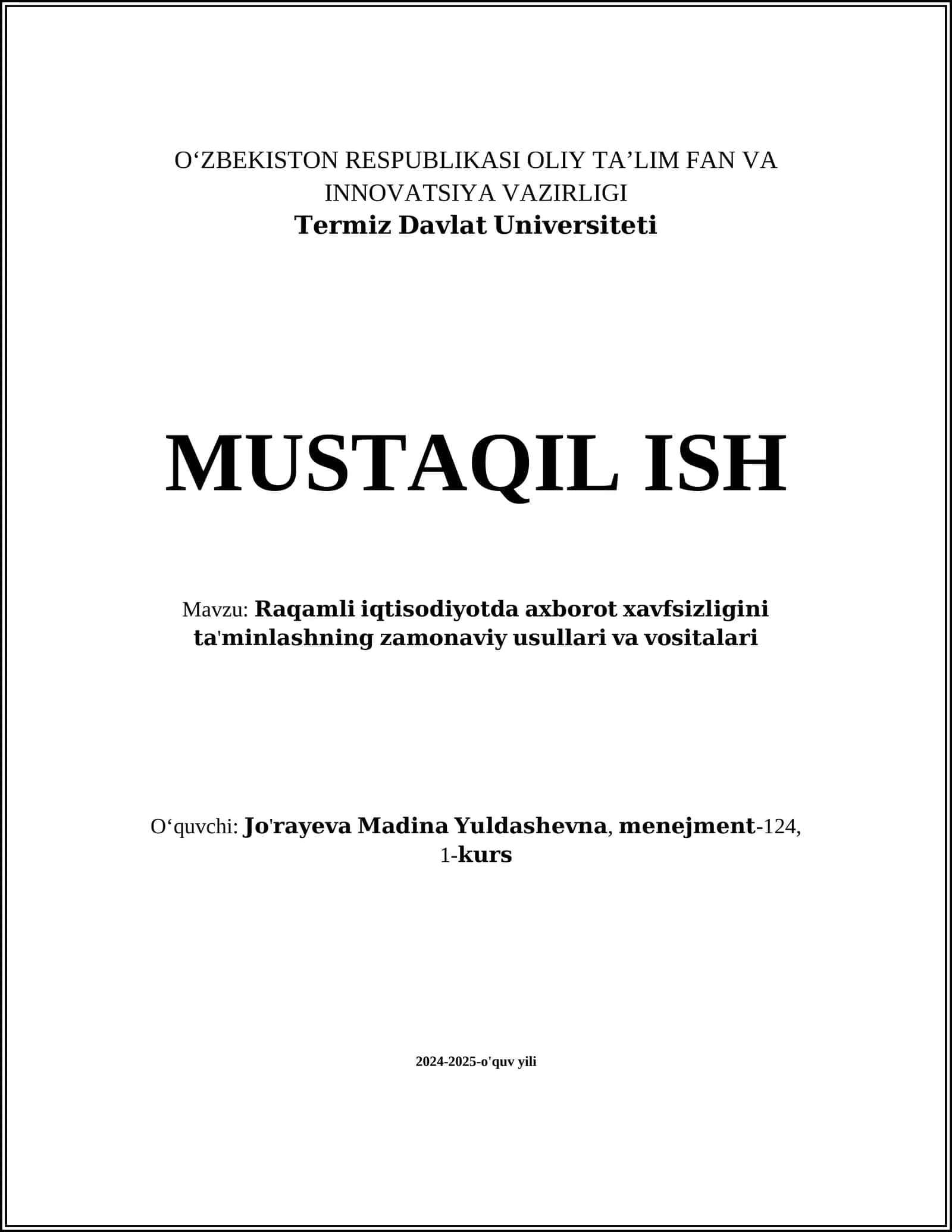 Termez Davlat Universiteti 1