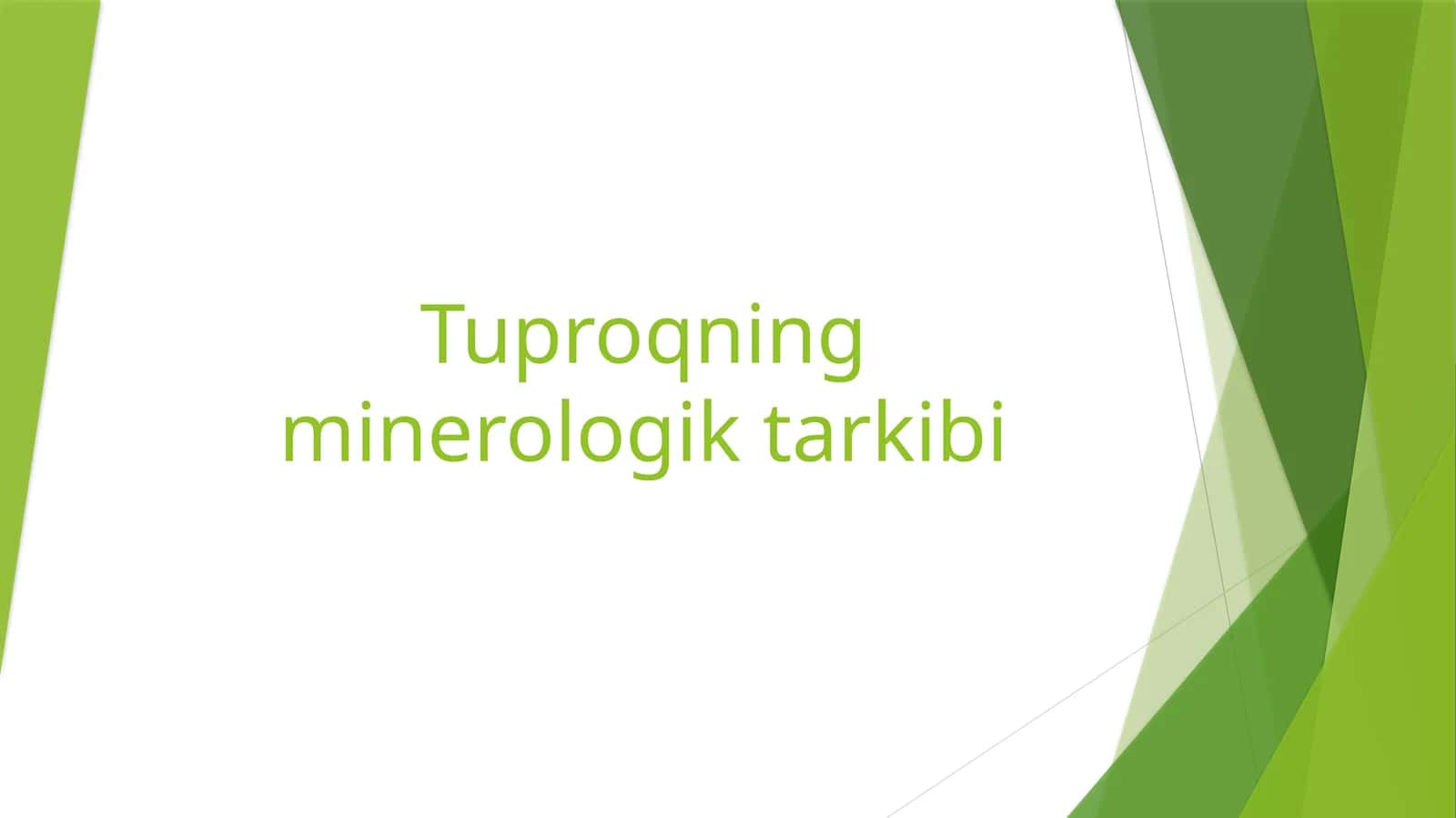 Tuproqning minerologik tarkibi 1
