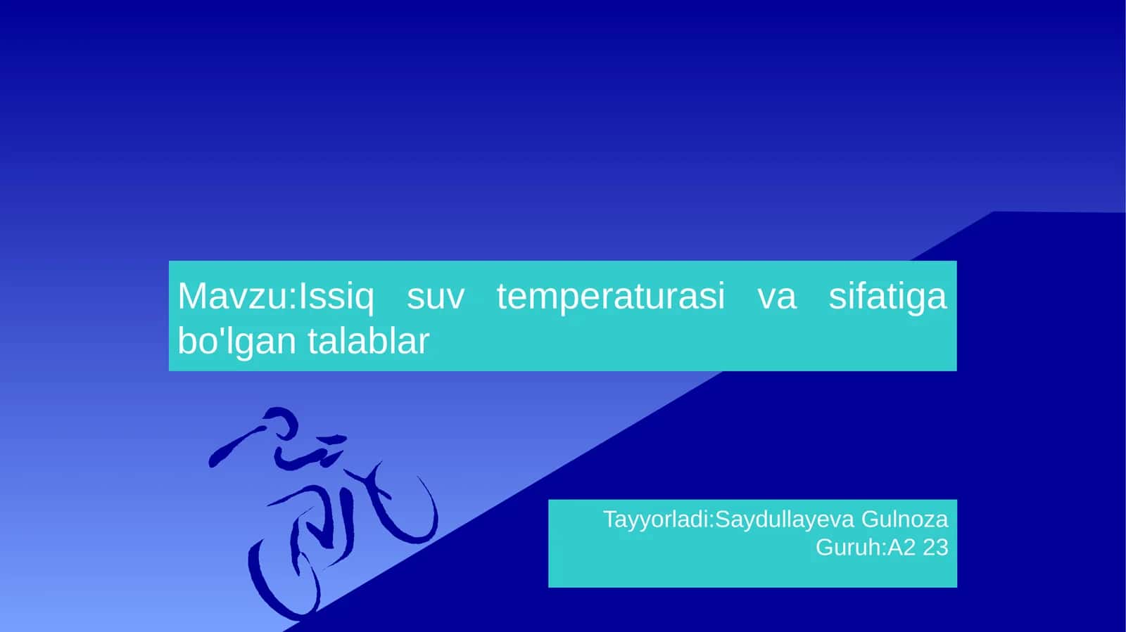 Issiq suv temperaturasi va sifatiga bo'lgan talablar 1