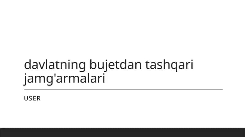 Davlatning budjetdan tashqari jamg'armalari 1