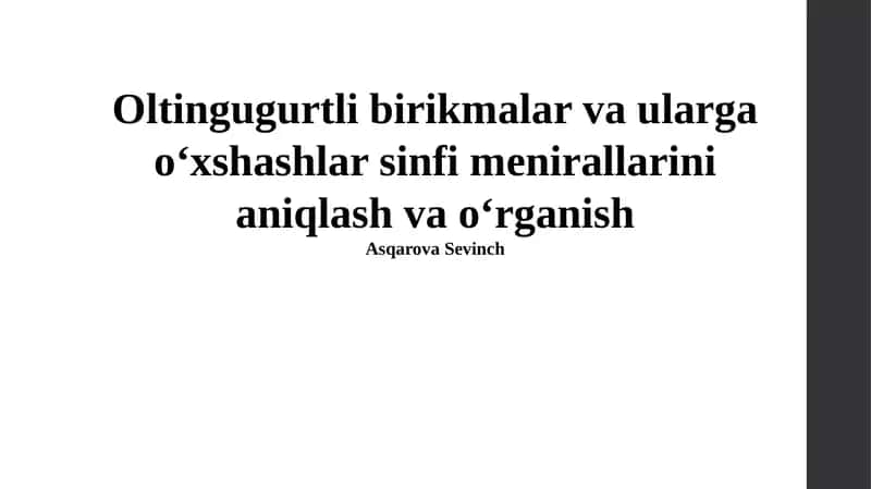 Oltinga Boyliqli Birikmalar va Ularga O'xshash Minerallarni Aniqlash 1