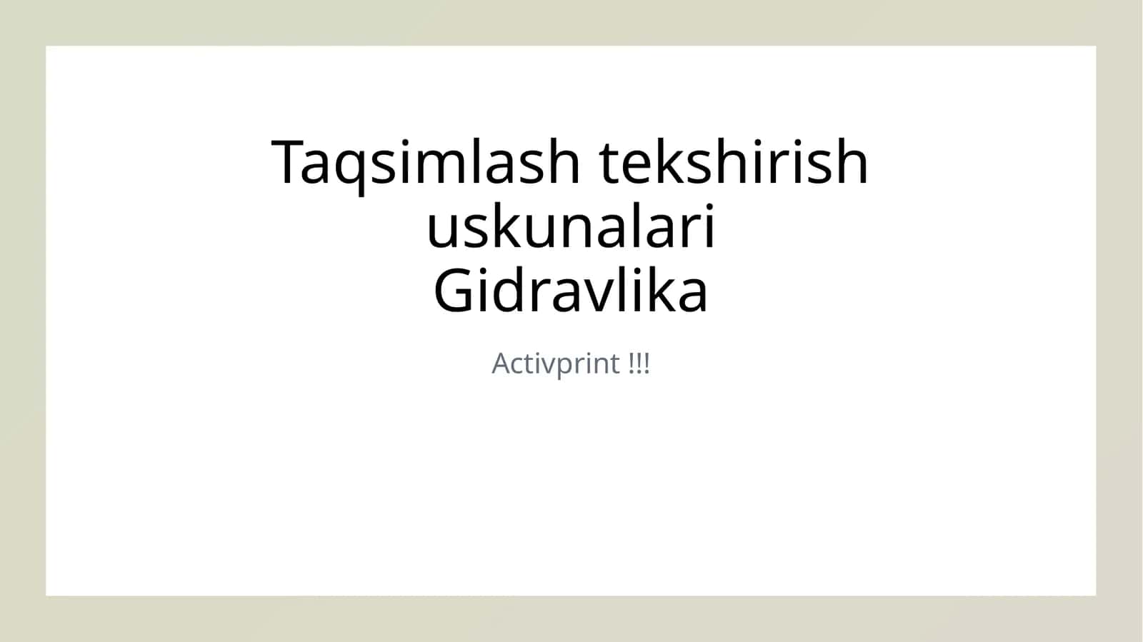 Gidravlika tizimlarida taqsimlash va oqim o‘lchash uskunalari 1
