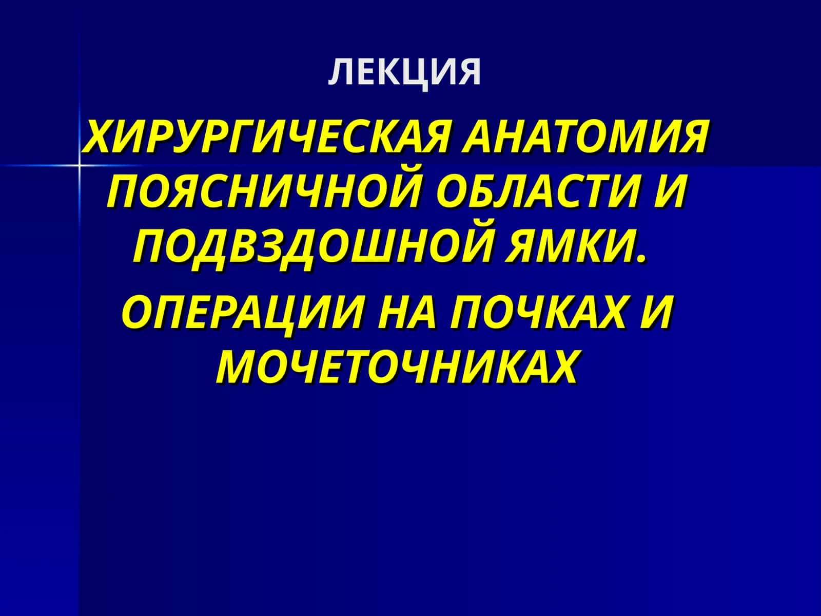 ХИРУРГИЧЕСКАЯ АНАТОМИЯ ПОЯСНИЧНОЙ ОБЛАСТИ И ПОДВЗДОШНОЙ ЯМКИ 1