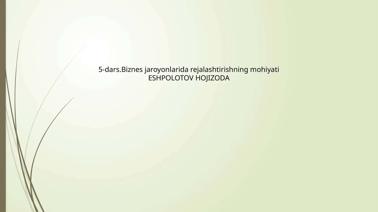 5-dars.Biznes jaroyonlarida rejalashtirishning mohiyati 1