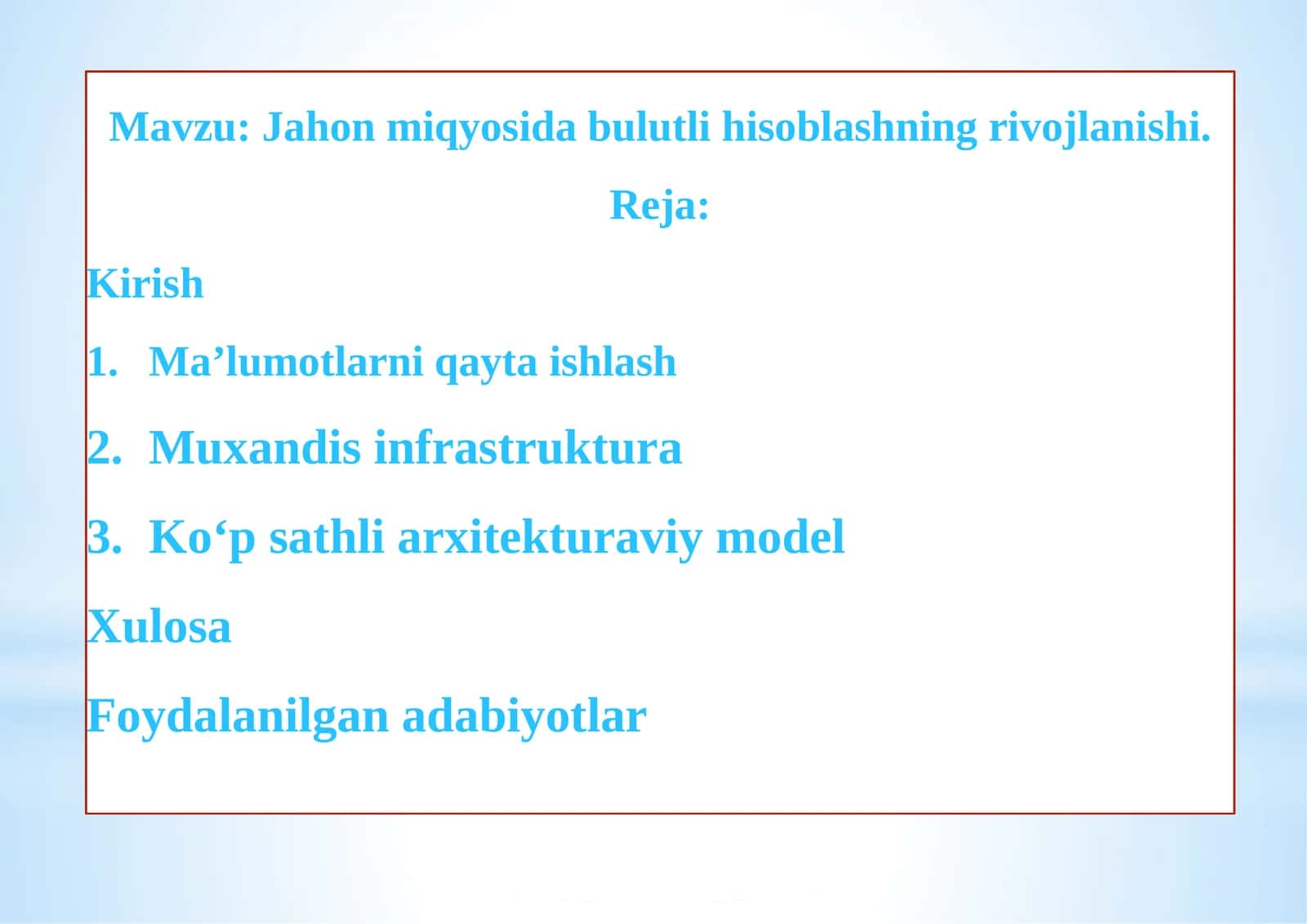 Jahon miqyosida bulutli hisoblashning rivojlanishi 1