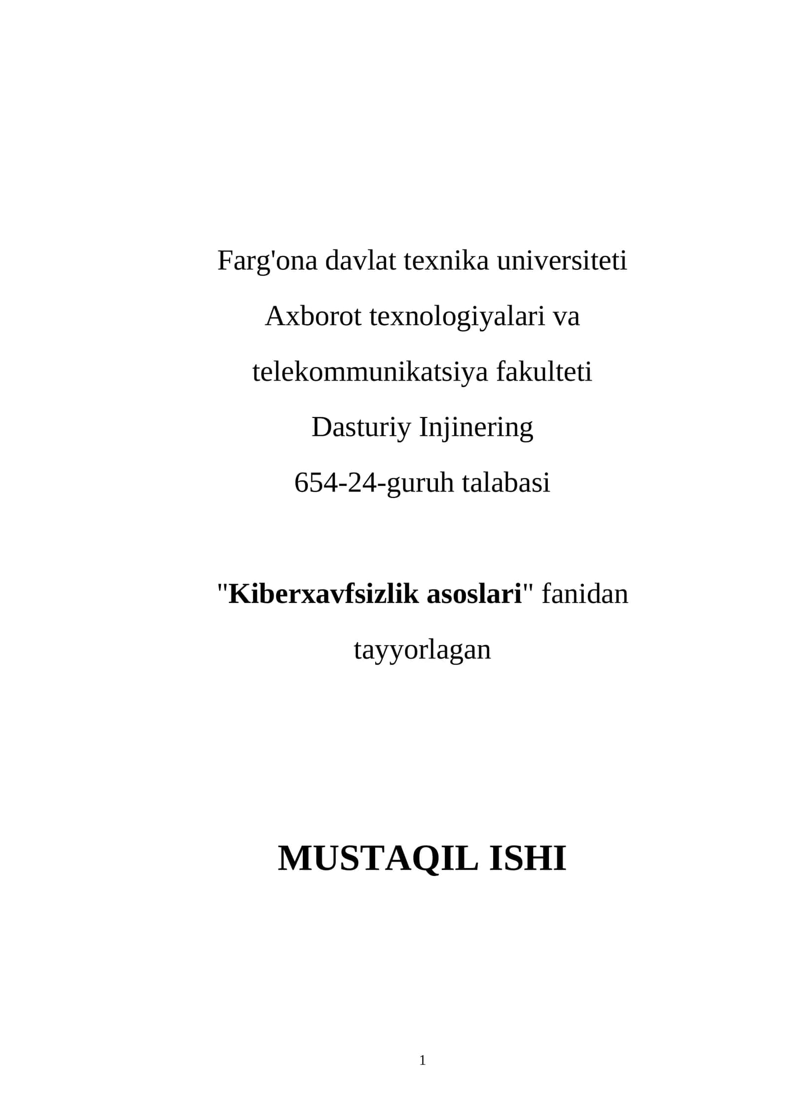 Kiber havfsizlik fani 1