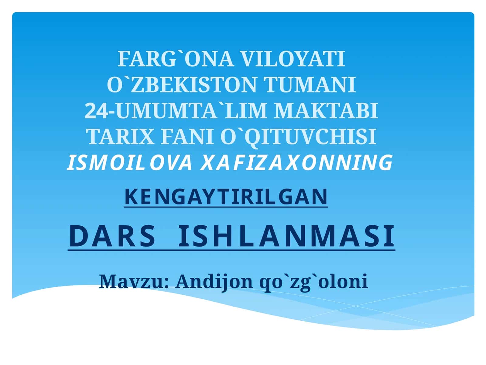 Andijon qo`zg`oloni Texnologik xarita 1