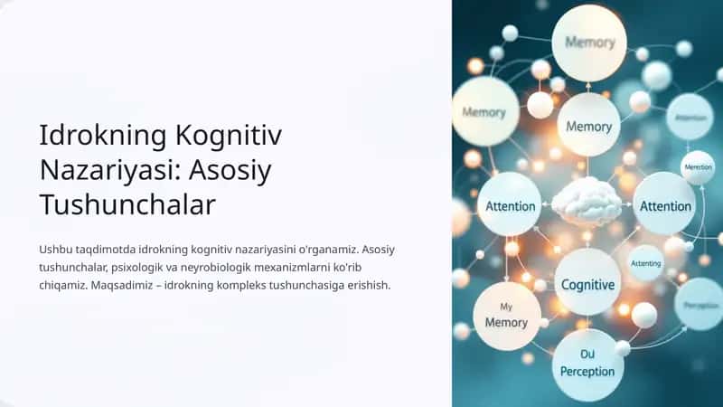 Idrokning Kognitiv Nazariyasi: Asosiy Tushunchalar 1