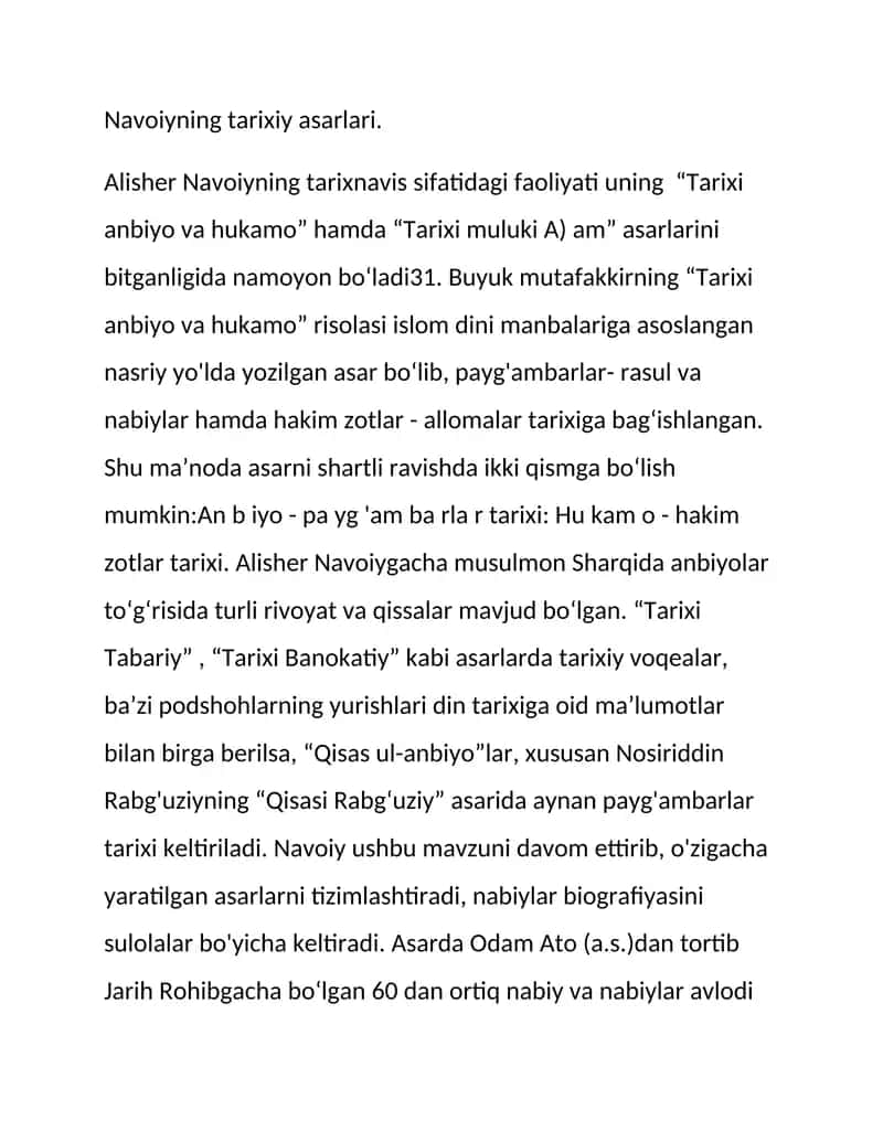 Navoiyning tarixiy asarlari 1