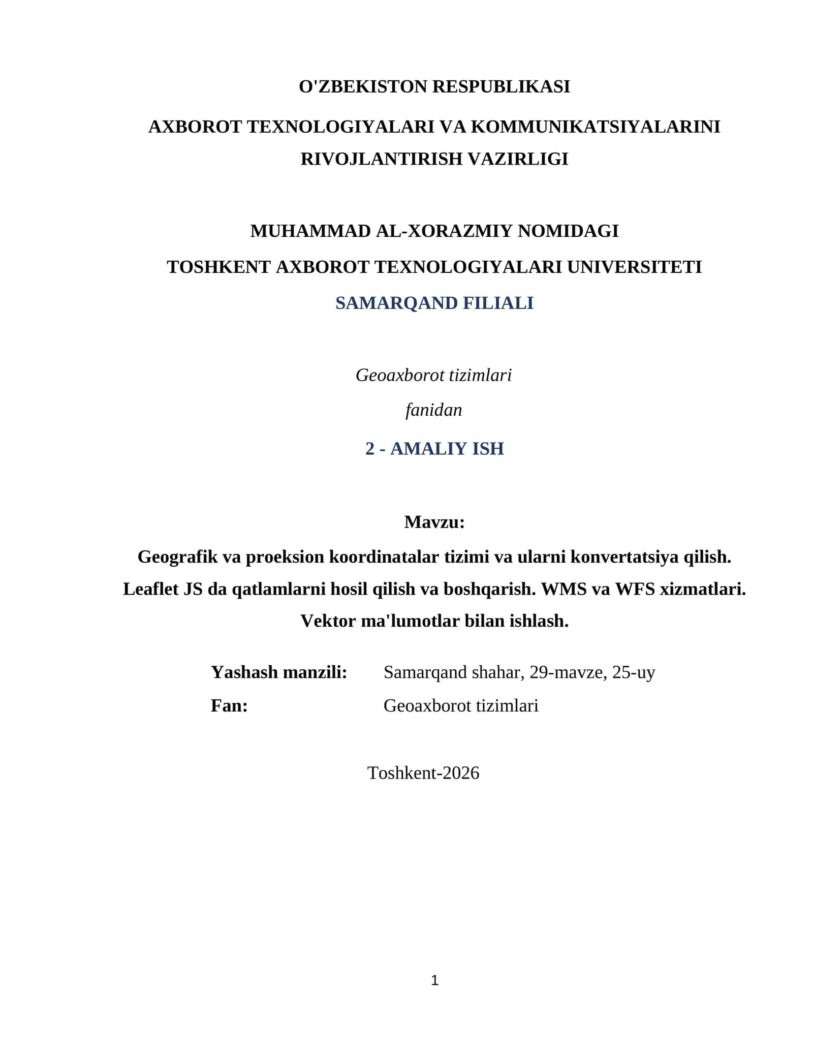 2 - AMALIY ISH 1