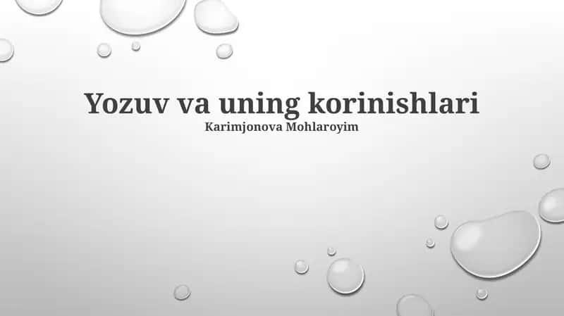 Yozuv va uning korinishlari 1