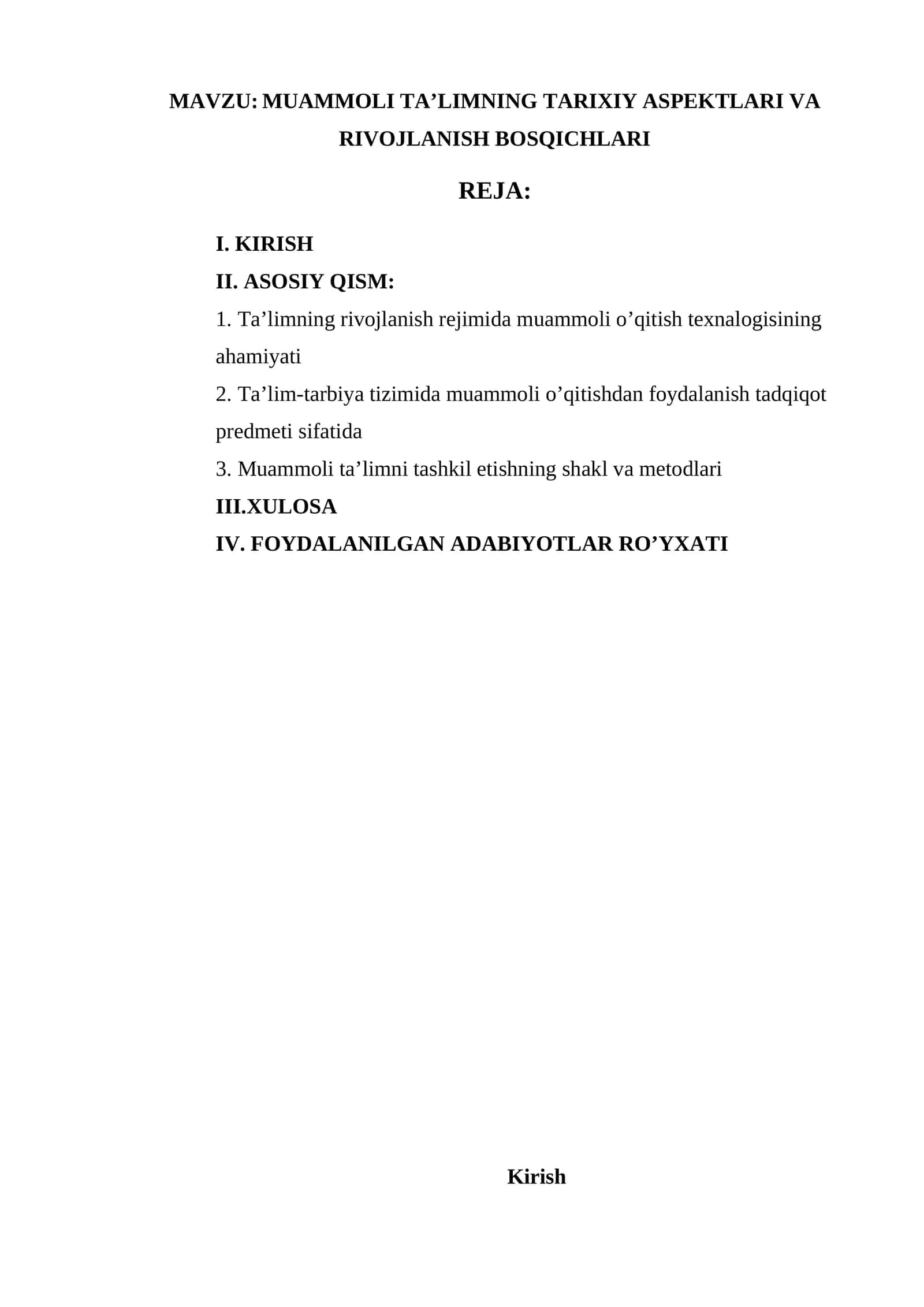 MUAMMOLI TA’LIMNING TARIXIY ASPEKTLARI VA RIVOJLANISH BOSQICHLARI 1