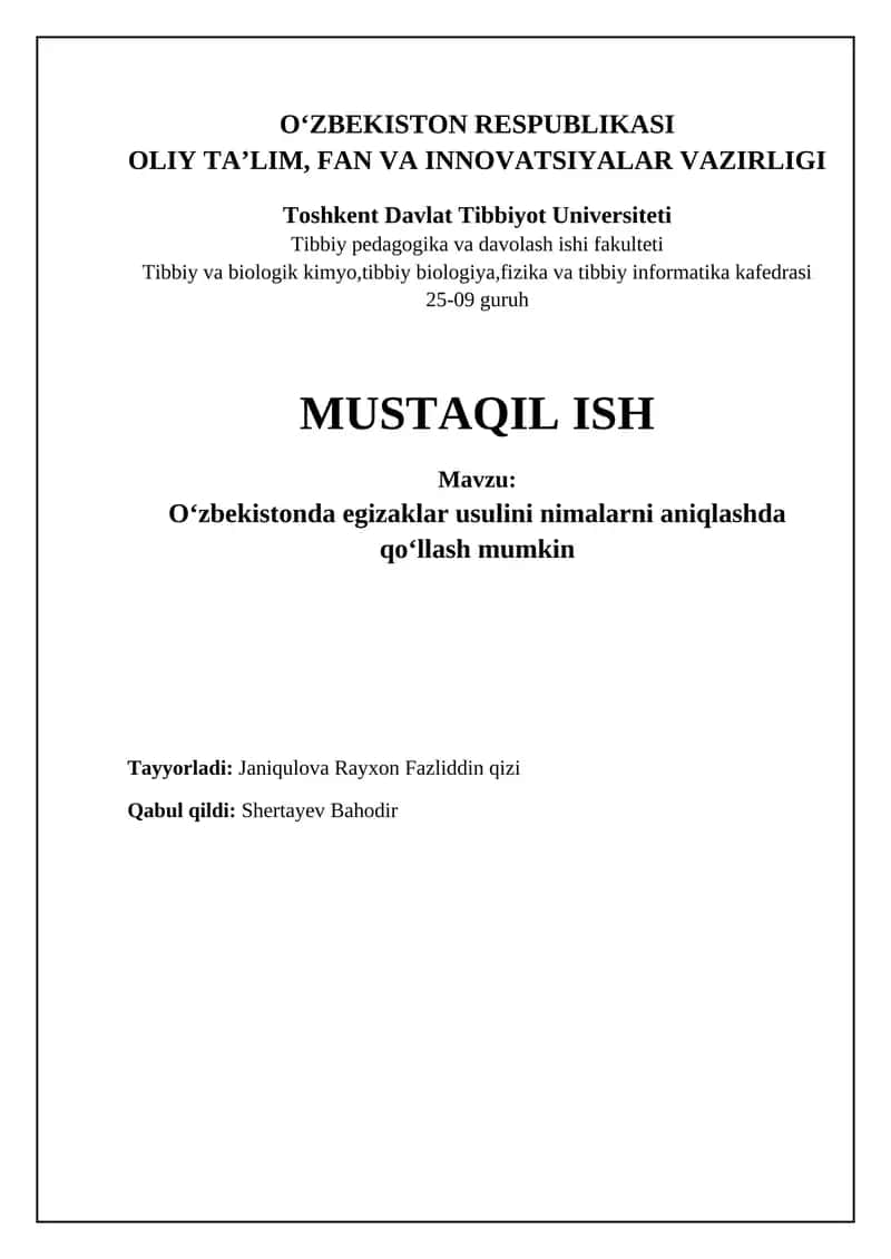 Egizaklar usuli: O'zbekistonda qo'llanilishi va imkoniyatlari 1