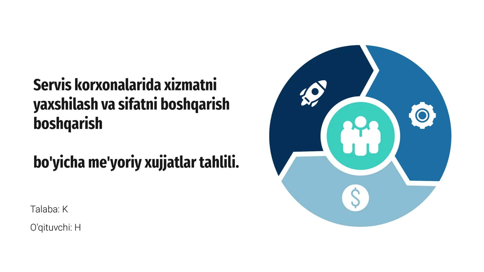 Servis korxonalarida xizmatni yaxshilash va sifatni boshqarish boshqarish 1