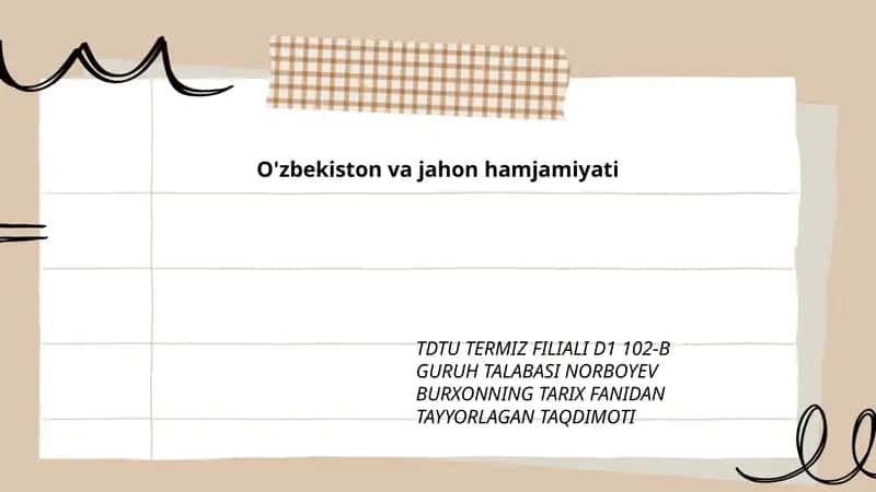 NORBOYEV BURXONNING TARIX FANIDAN TAYYORLAGAN TAQDIMOTI 1