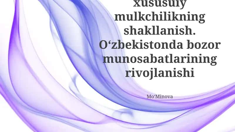Iqtisodiy Islohotlar va Bozor Iqtisodiyotiga O'tish 1