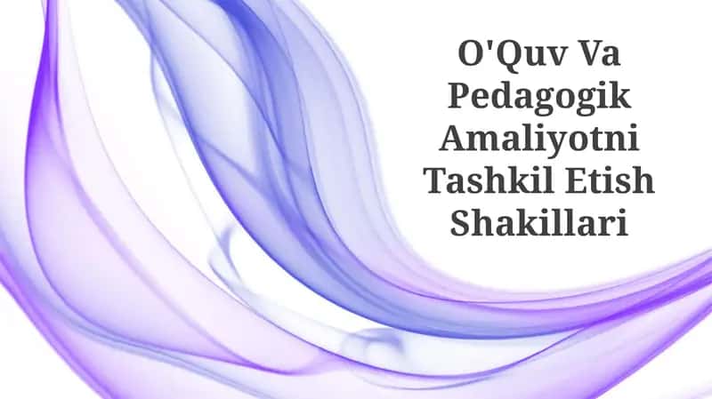 O'Quv Va Pedagogik Amaliyotni Tashkil Etish Shakillari 1