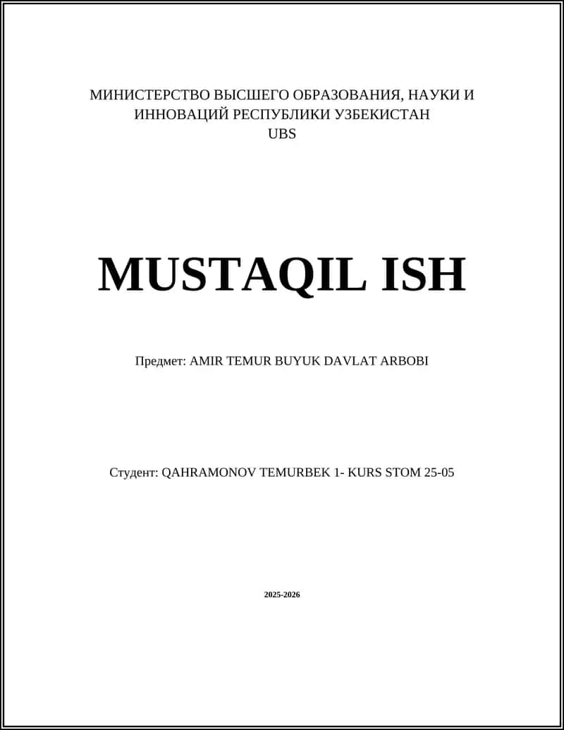 AMIR TEMUR BUYUK DAVLAT ARBOBI 1