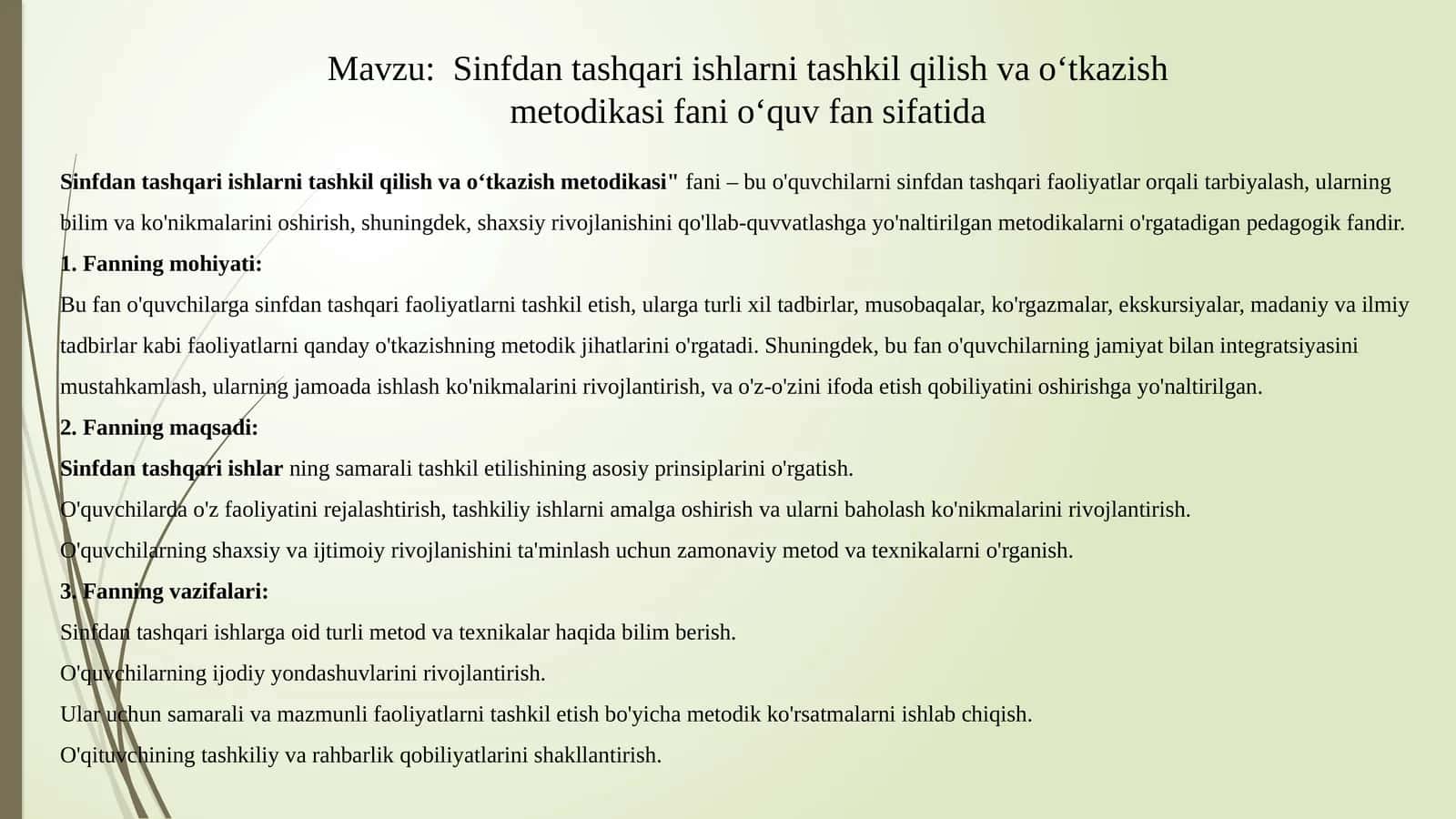 Sinfdan tashqari ishlar 1