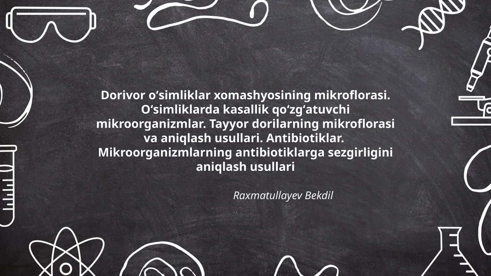 Dorivor oʻsimliklar xomashyosining mikroflorasi 1