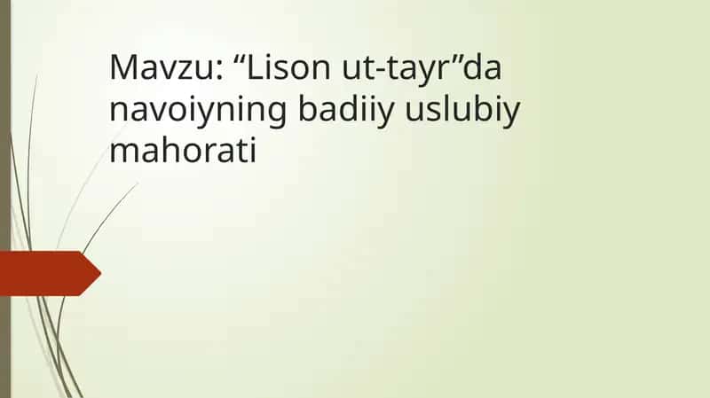 “Lison ut-tayr”da navoiyning badiiy uslubiy mahorati 1