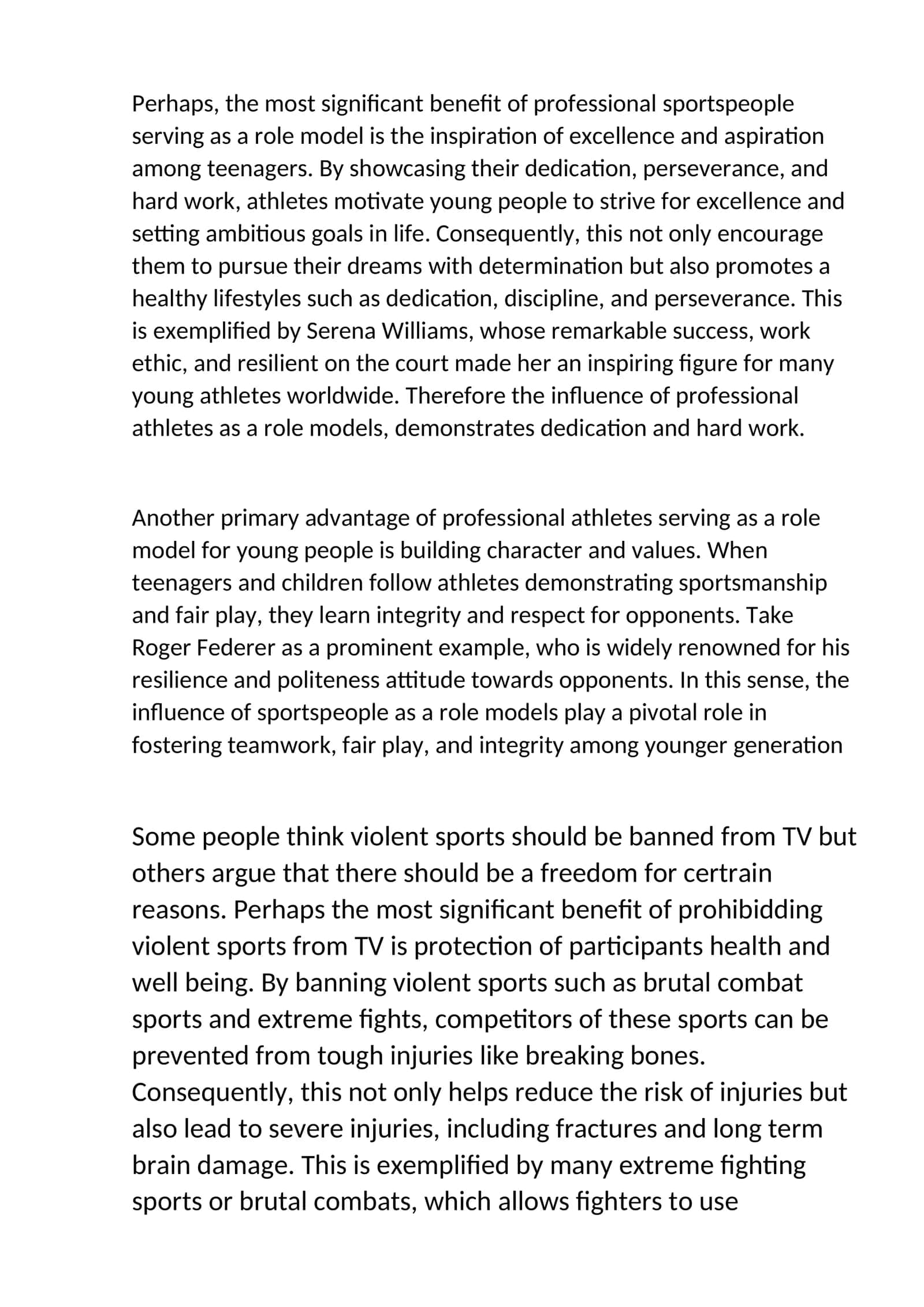 Professional Athletes as Role Models 1
