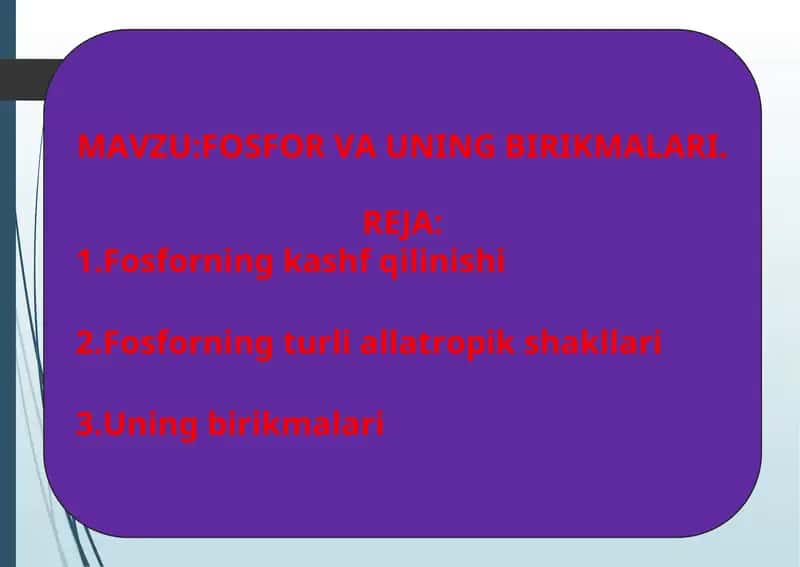 FOSFOR VA UNING BIRIKMALARI 1