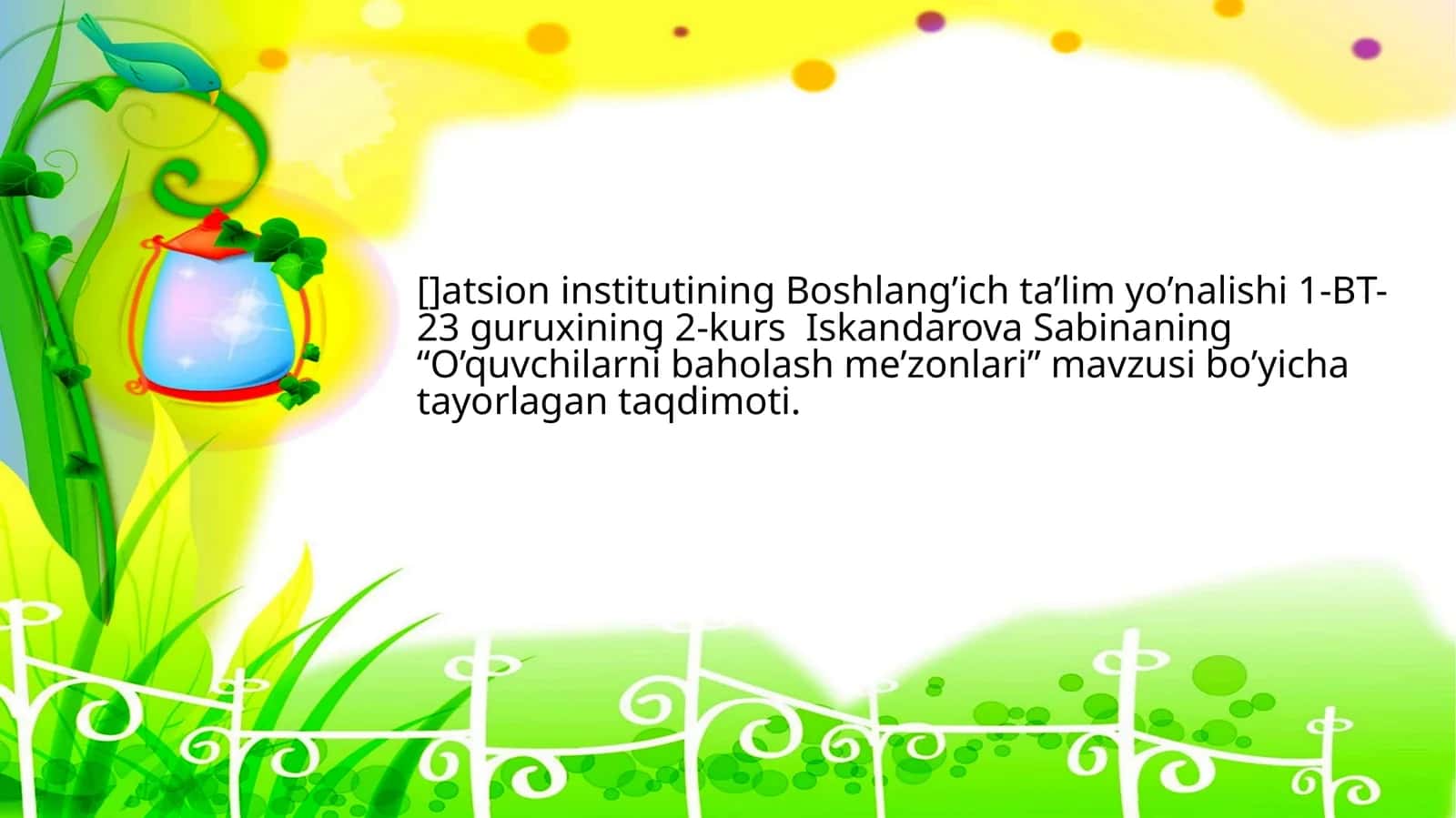 O’quvchilarni baholash me’zonlari 1