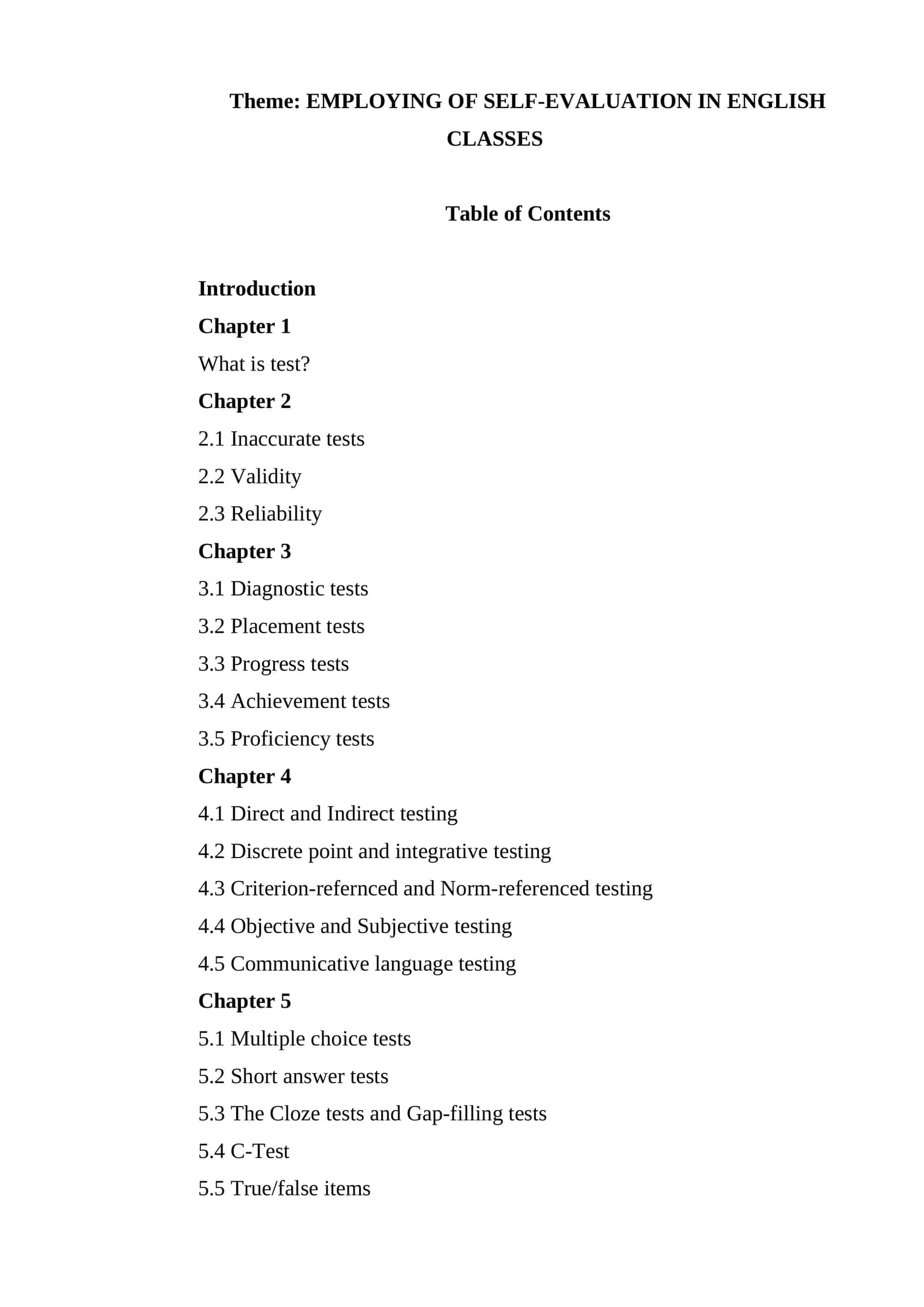 EMPLOYING OF SELF-EVALUATION IN ENGLISH CLASSES 1