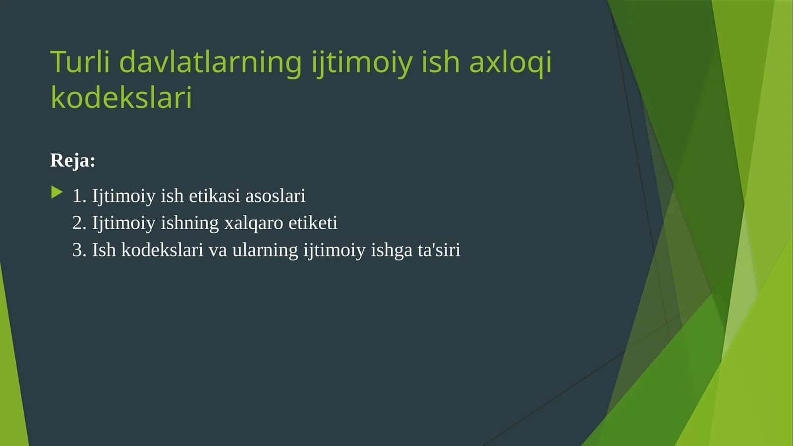 Turlidavlatlarning ijtimoiy ish va shaxloq kodekslari 1