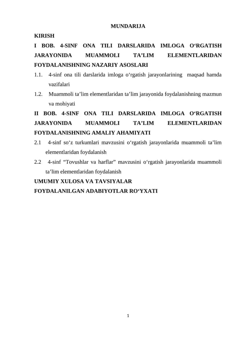 4-sinf ONA TILI DARSLARIDA IMLOGA O‘RGATISH JARAYONIDA MUAMMOLI TA’LIM ELEMENTLARI 1