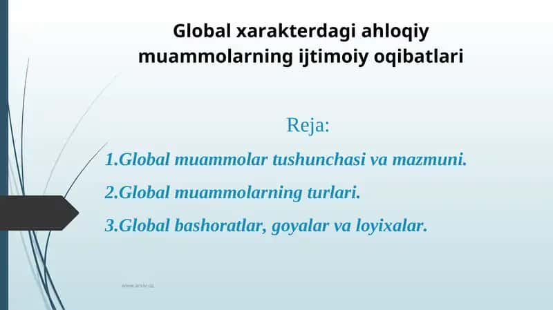 Global muammolar tushunchasi va mazmuni 1