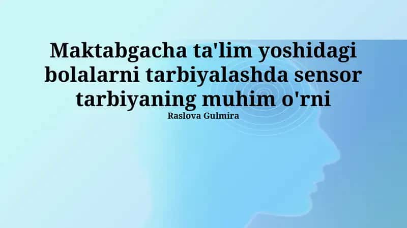 Sezgi ta'limi 1
