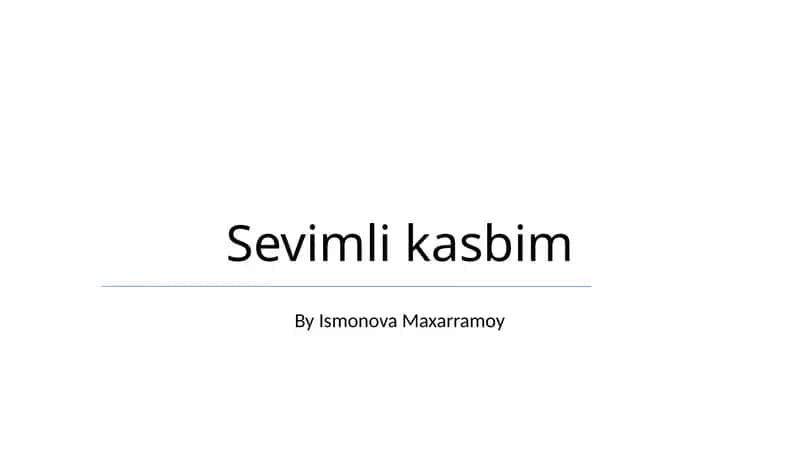 Sevimli Kasbim 1