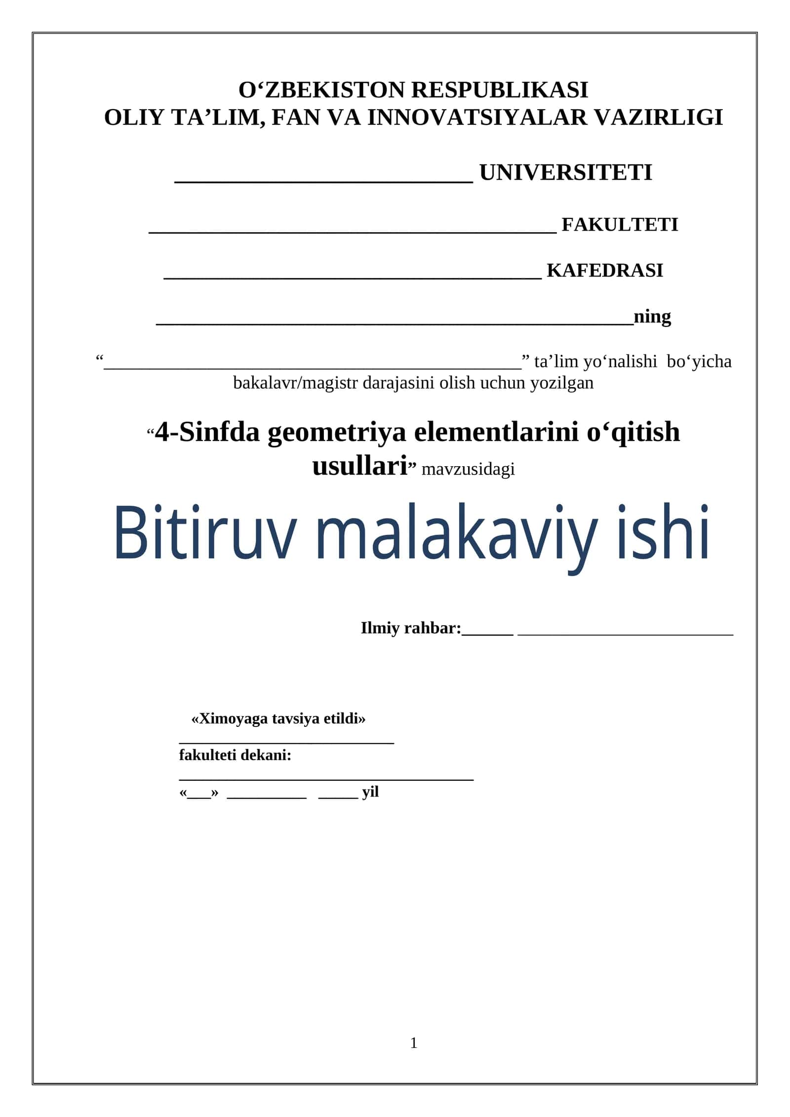 4-Sinfda geometriya elementlarini o‘qitish usullari 1