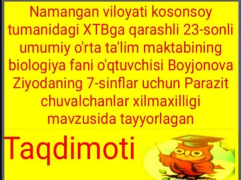 Parazit chuvalchanglarning xilma-xilligi 1