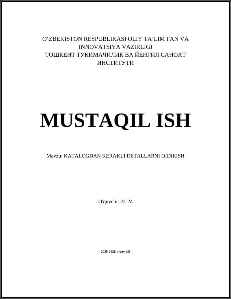 KATALOGDAN KERAKLI DETALLARNI QIDIRISH 1