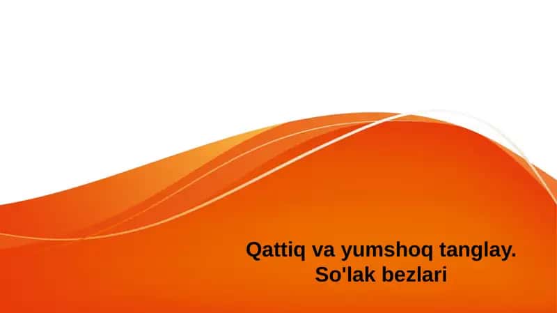 Qattiq va yumshoq tanglay. So'lak bezlari 1