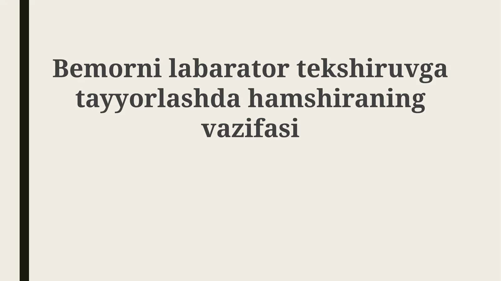 Test turlari va tayyorgarlik ko'rsatmalari 1