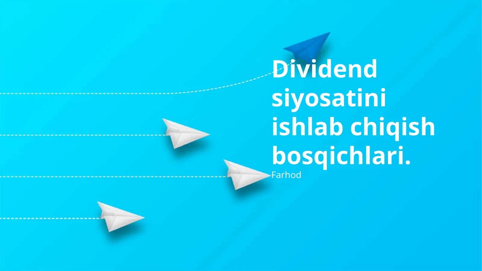 Dividend siyosatini ishlab chiqish bosqichlari 1