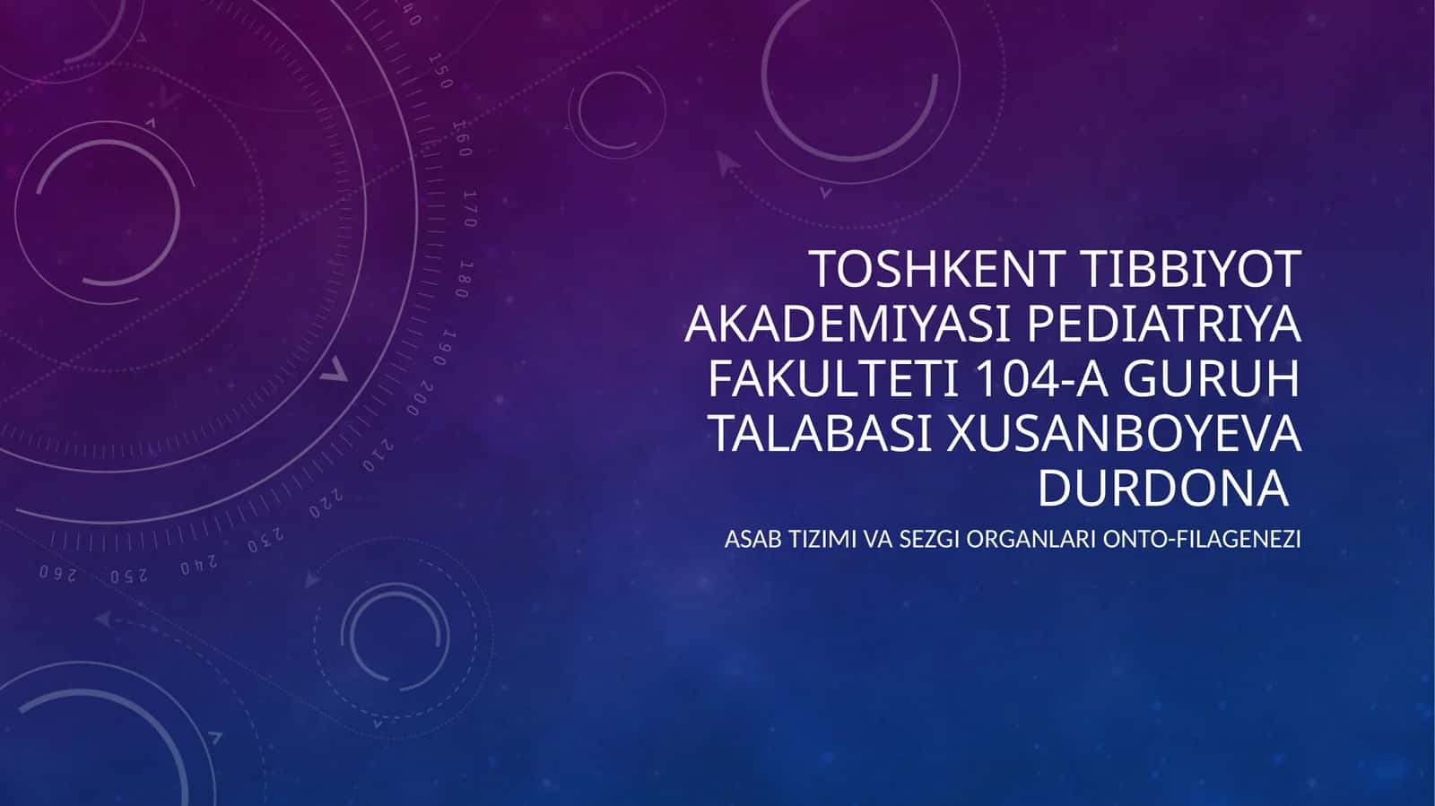 Asab tizimi va sezgi organlarionto-filagenezi 1