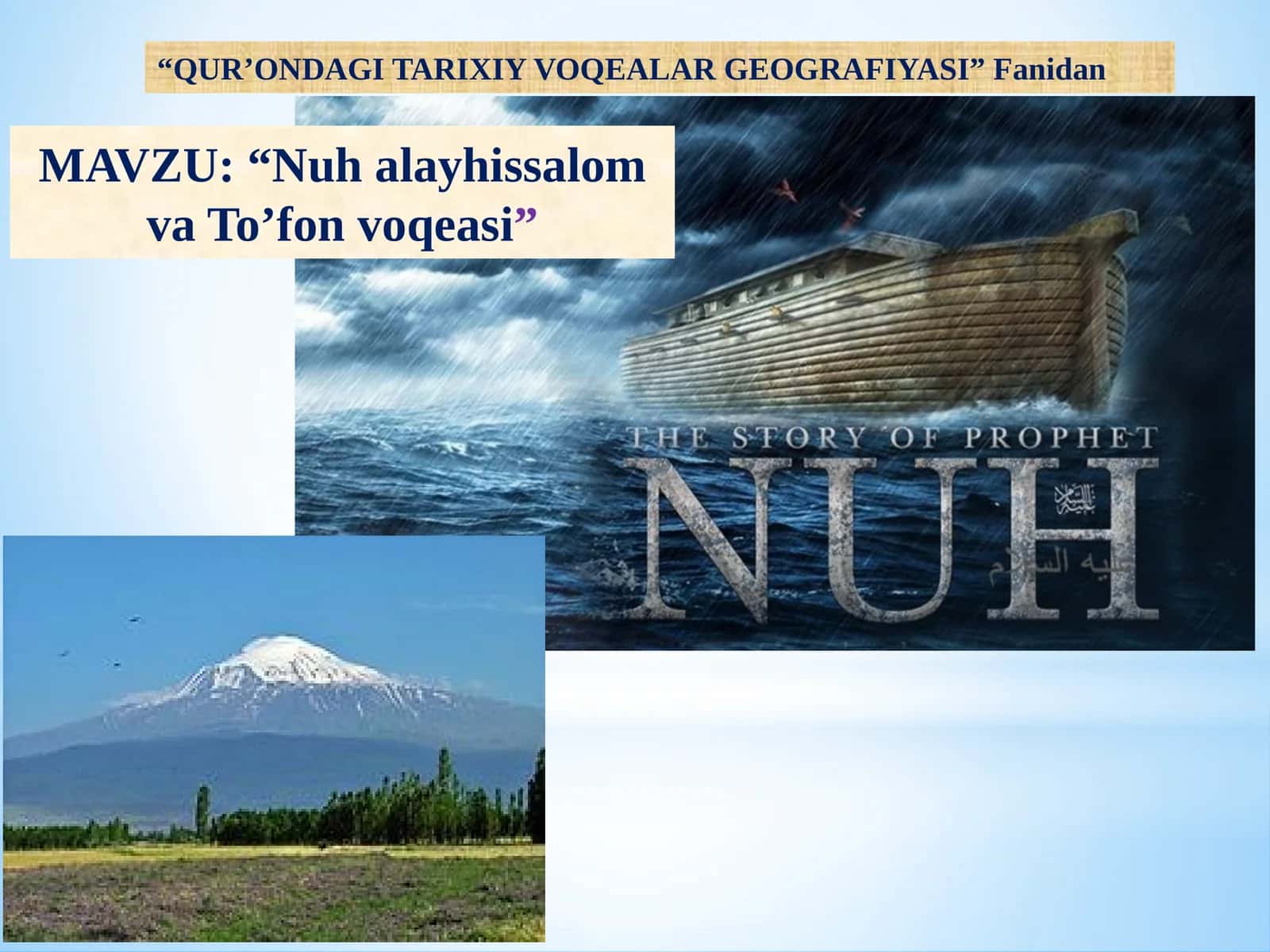 “QUR’ONDAGI TARIXIY VOQEALAR GEOGRAFIYASI”Fanidan 1