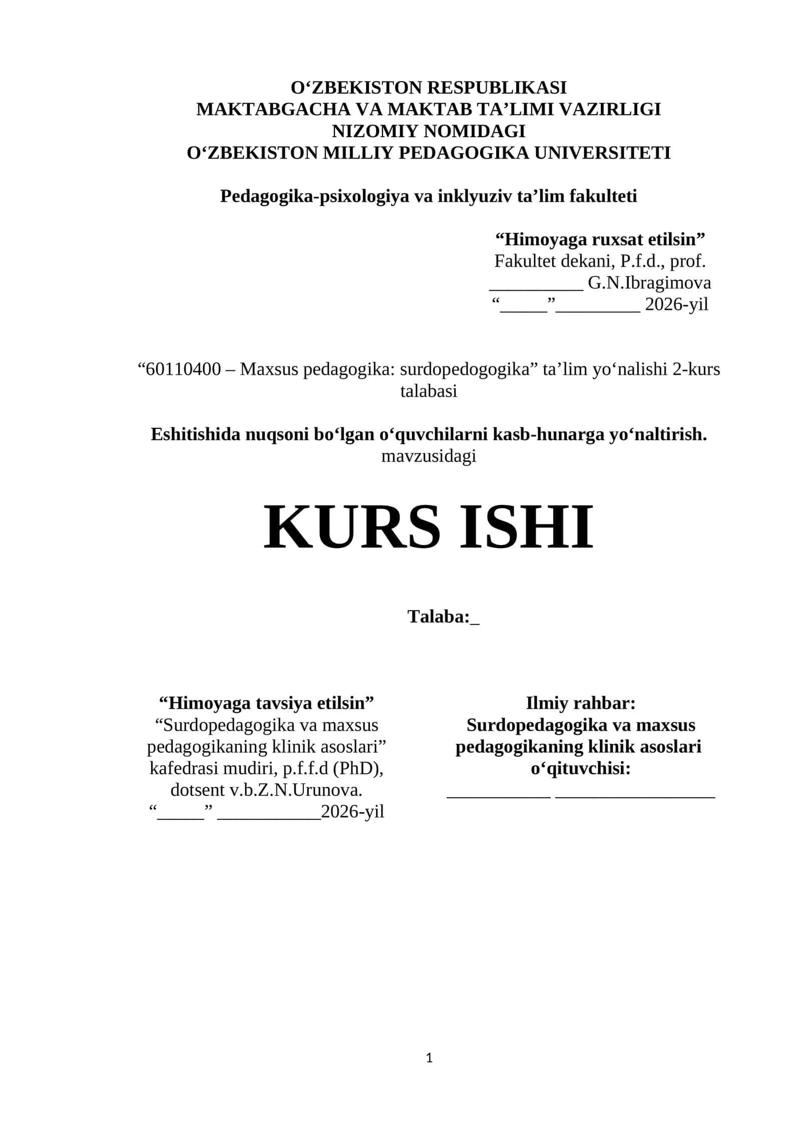 Eshitishida nuqsoni bo‘lgan o‘quvchilarni kasb-hunarga yo‘naltirish. 1