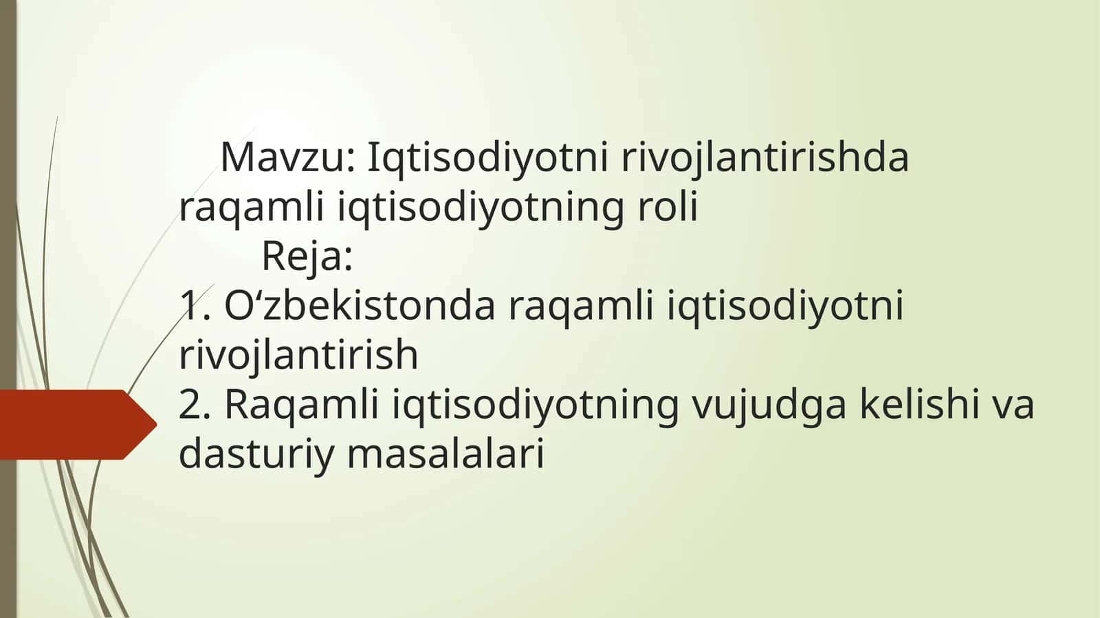 Iqtisodiyotning roli 1