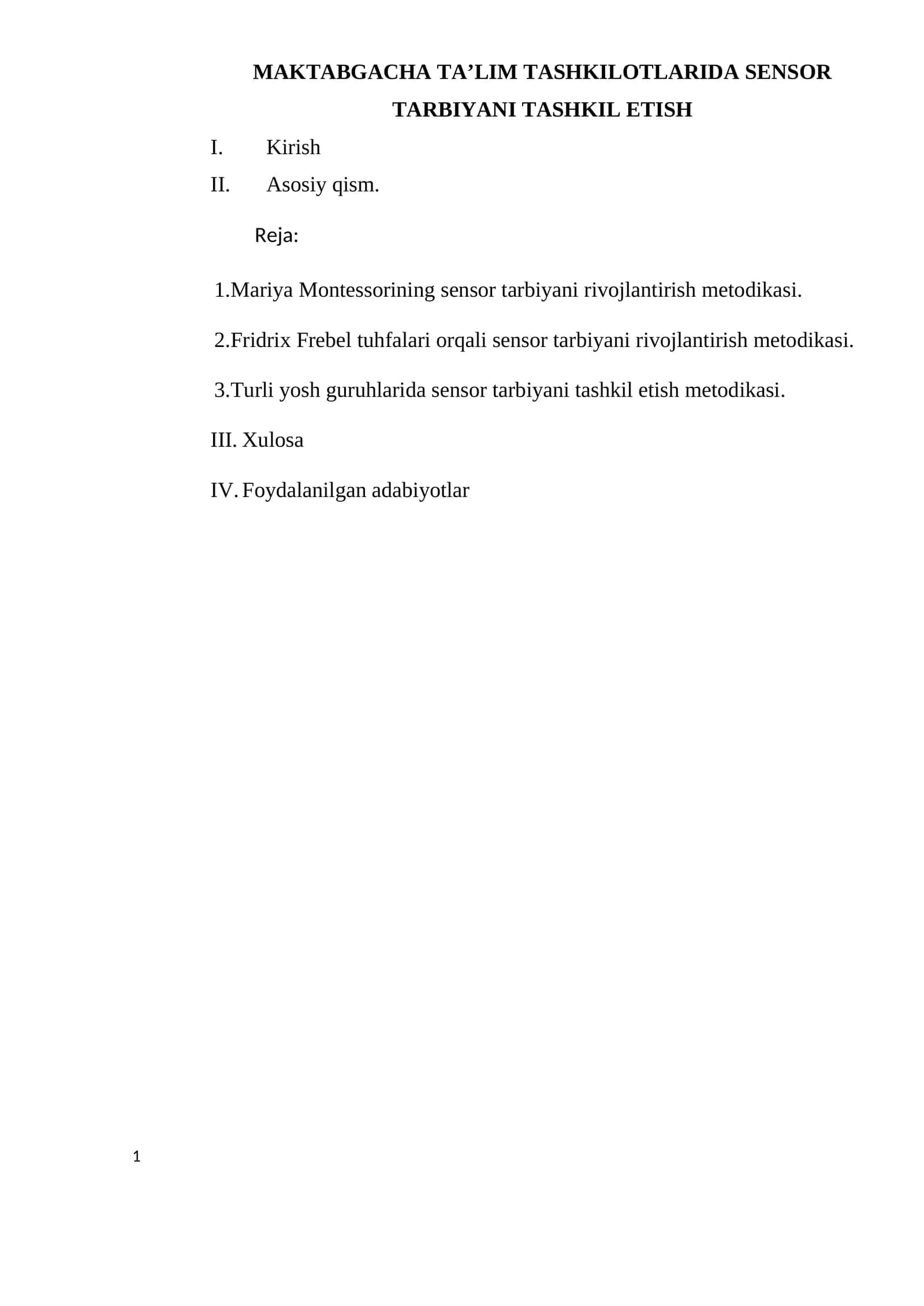 MAKTABGACHA TA’LIM TASHKILOTLARIDA SENSOR TARBIYANI TASHKIL ETISH 1